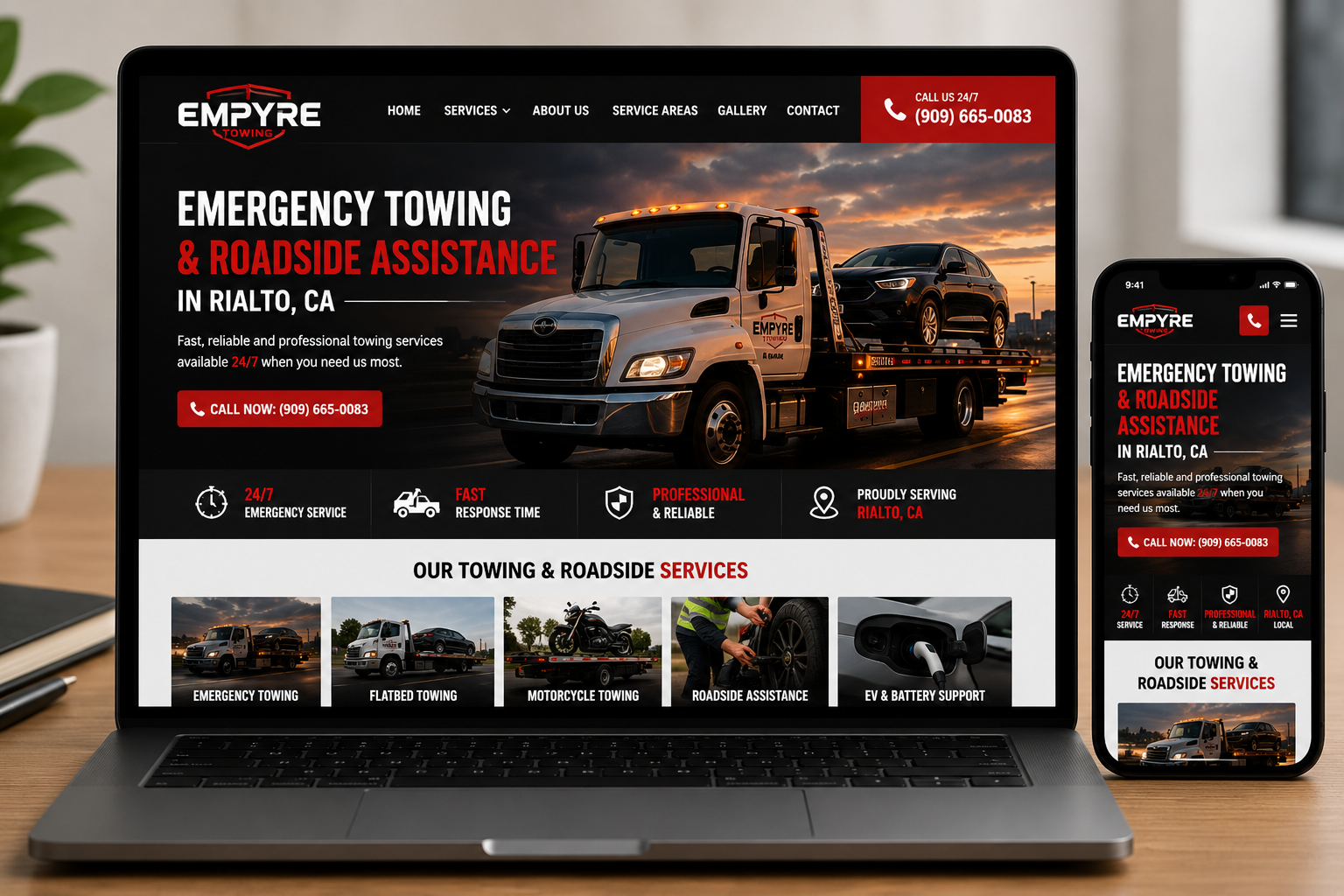 Empyre Towing – Emergency Towing & Roadside Assistance Website