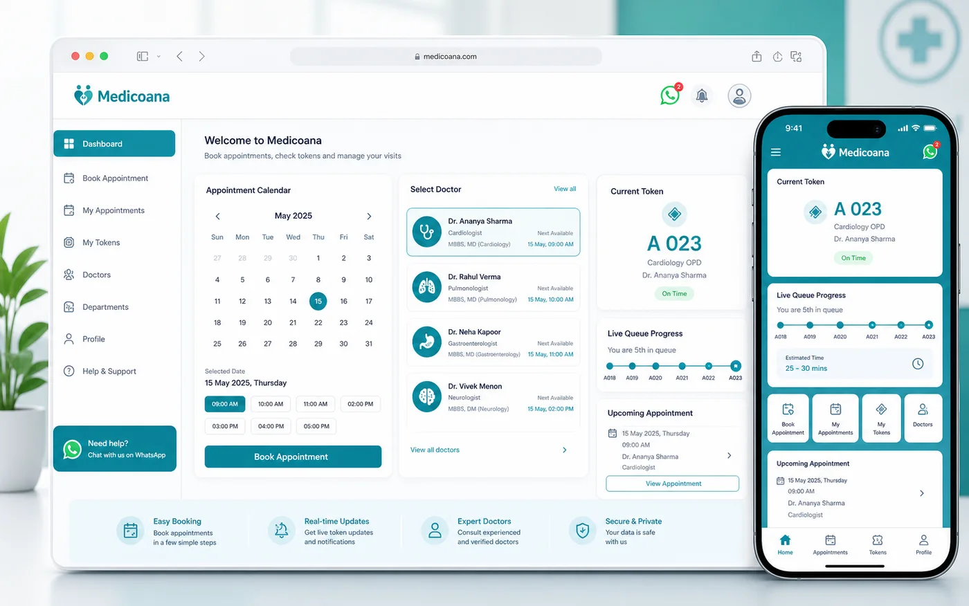 Medicoana - Patient Token & Booking System
